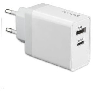 4smarts VoltPlug nabíječka do sítě 1x USB, 1x USB-C, 3A, bílá_1571683467