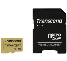 Transcend Micro SDXC 500S 128GB 95MB/s UHS-I U3 + SD adaptér_656166729
