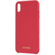 GUESS Silicone Gold Logo pouzdro pro iPhone XS Max, červená