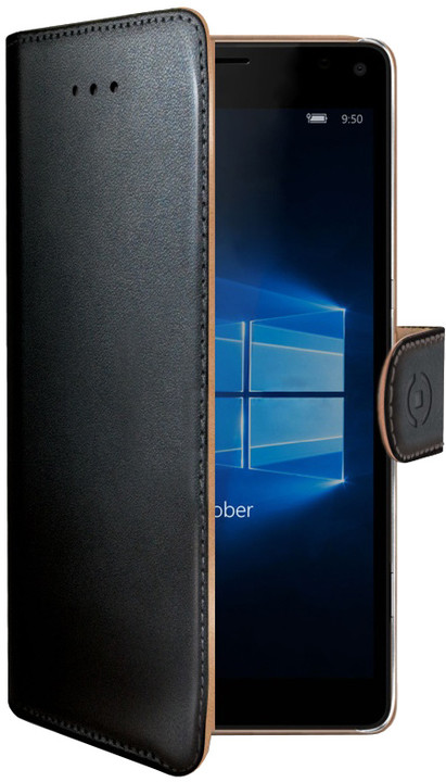 CELLY Wally pouzdro pro Microsoft Lumia 950, PU kůže, černá_554058393