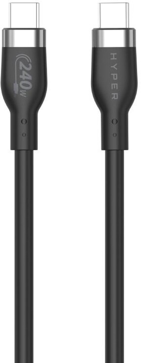Hyper® nabíjecí kabel Silicone USB-C, 240W, 1m, černá_162407759