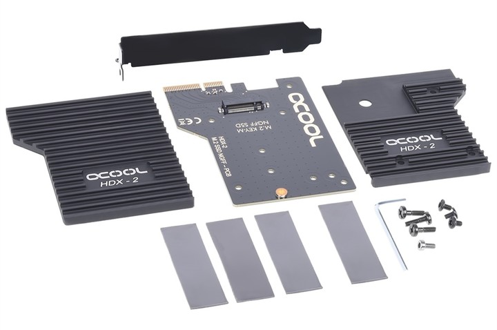 Alphacool Eisblock HDX-2 PCIe 3.0 x4 adapter for M.2 NGFF PCIe SSD- Black_550345101