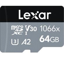 Lexar High-Performance 1066x UHS-I U3 (Class 10) micro SDXC 64GB + adaptér LMS1066064G-BNANG