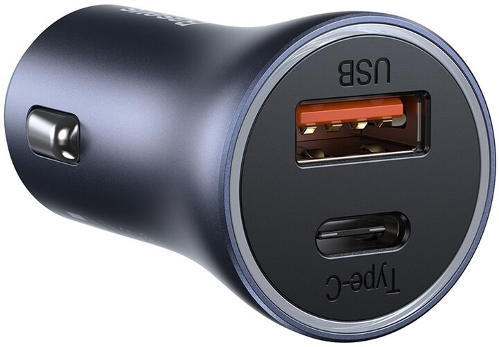 Baseus nabíječka do auta Golden Contactor Pro, USB-C, USB-A, QC, 40W, šedá_406493259