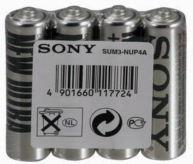 Sony Zinko - chloridové baterie - SUPER 1,5V - 4 ks v balení - R6/AA (SUPER)_1428892372