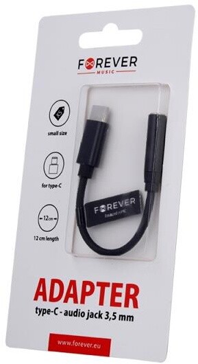 Forever adaptér z USB-C na jack 3,5mm, černá_1012967282