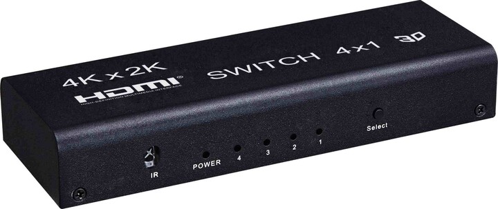 PremiumCord HDMI switch 4:1 s audio výstupy (stereo, Toslink, coaxial)_195727722