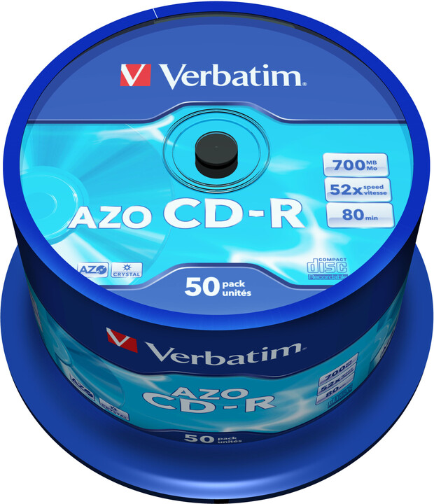 Verbatim CD-R AZO 52x 80 min, spindl, 50ks_132196604