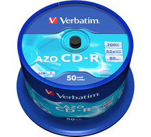 Verbatim CD-R AZO 52x 80 min, spindl, 50ks 43343