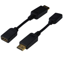 Digitus adaptér DisplayPort - HDMI, M/F, 15cm, černá
