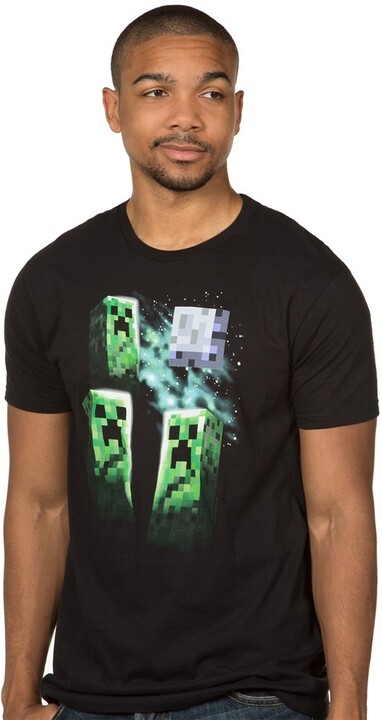 Tričko Minecraft Three Creeper Moon, černé (US XL / EU XXL)_1107028930