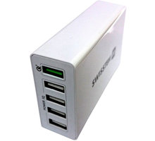 SWISSTEN travel charger Qualcomm 3.0 QUICK charge + smart IC with 5x USB 50W Power, bílá_1414827643