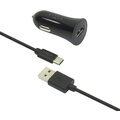 FIXED autonabíječka s odnímatelným USB-C kabelem, 2,4A, černá