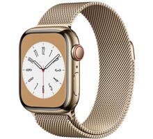 Apple Watch Series 8, Cellular, 41mm, Gold Stainless Steel, Gold Milanese Loop_2082593263