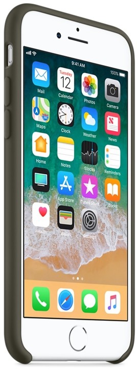 Apple silikonový kryt na iPhone 8/7, tmavě olivová_1535018215