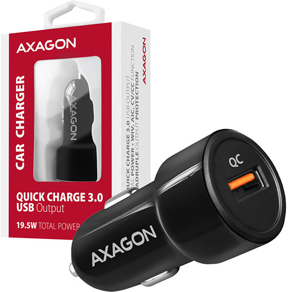 AXAGON QUICK nabíječka do auta, 1x port QC3.0/AFC/FCP/PE+/SMART, 19.5W_890290667