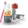 Dárkový balíček Biomed Superwhite &amp; Citrus Fresh zubní pasta a voda s kartáčkem navíc, 100+250 ml_935650671