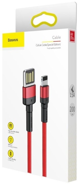 BASEUS kabel Cafule Cable (Special Edition) USB Lightning for iPhone 2.4A, 1m, červená_134713795