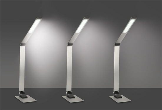 Solight LED stolní lampička stmívatelná, 11W, broušený hliník, stříbrná_123431706