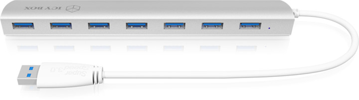 ICY BOX IB-AC6701, 7x USB 3.0, stříbrný_929345737