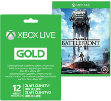 Zlaté členství XBOX Live 12 měsíců Gold Card + Star Wars: Battlefront_204068665