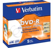 Verbatim DVD-R Archival-Printable 8x 4,7GB jewel 5ks_114834760