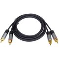 PremiumCord kabel 2x CINCH - 2x CINCH, M/M, HQ, 3m, černá