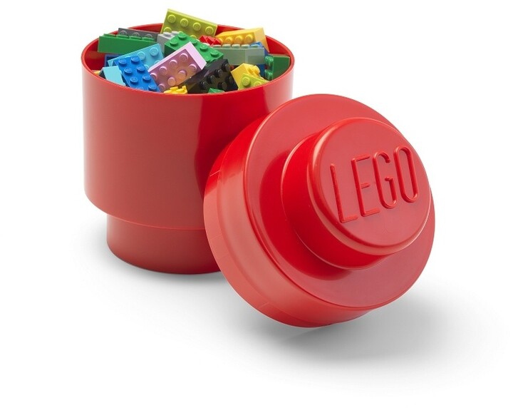 Úložný box LEGO, kulatý, červená_864260146