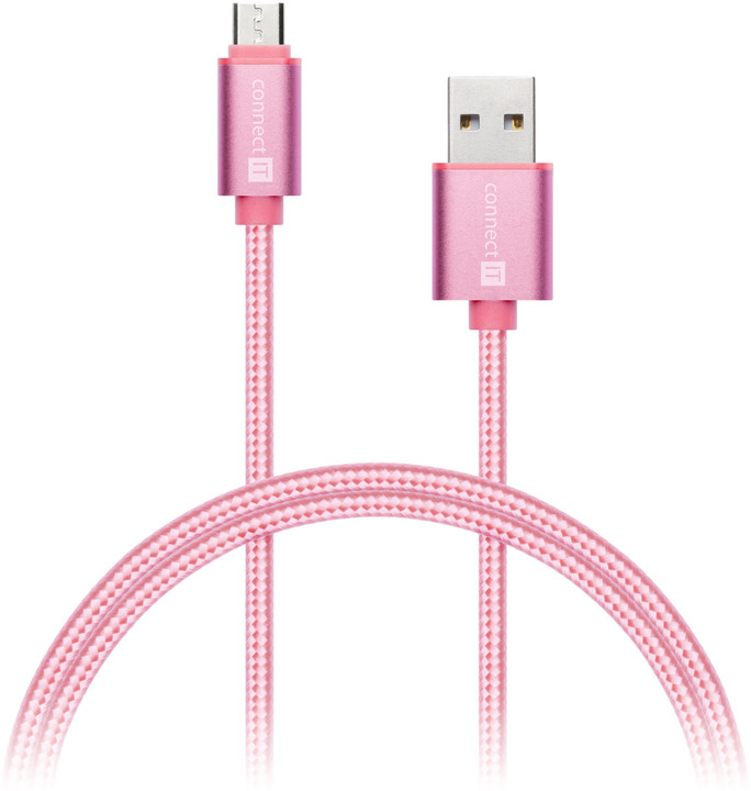 CONNECT IT Wirez Premium Metallic micro USB - USB, rose gold, 1m_891681894