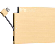 PlusUs LifeCard Ultra-Portable PowerBank 1,500 mAh Fits in card slot Lightning - 20K Gold plated_604355330