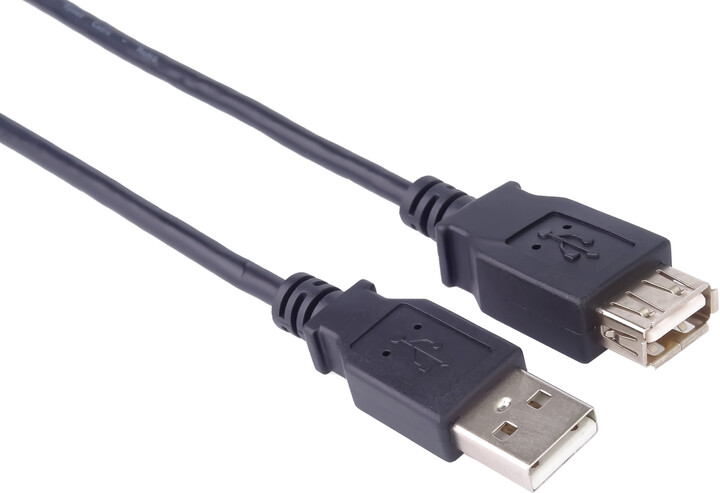 PremiumCord USB 2.0, A-A prodlužovací - 2m, černá_1975439320