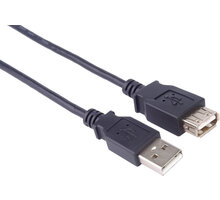 PremiumCord USB 2.0, A-A prodlužovací - 1m, černá kupaa1bk