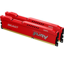 Kingston Fury Beast Red 16GB (2x8GB) DDR3 1600 CL10 O2 TV HBO a Sport Pack na dva měsíce