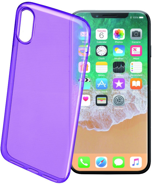 CellularLine COLOR barevné gelové pouzdro pro Apple iPhone X, fialové_1681898105