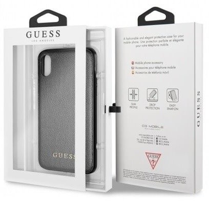 GUESS PU Leather Hard Case Iridescent pro iPhone Xr, černé_1877883652
