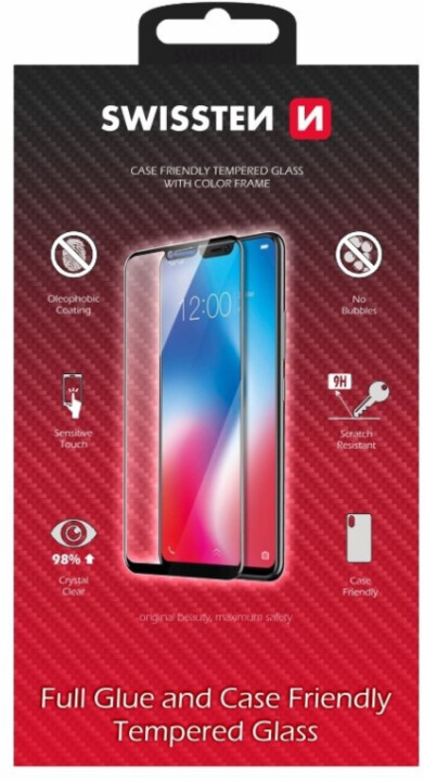 SWISSTEN ochranné sklo pro Samsung Galaxy S21, case friendly, černá_1491707902