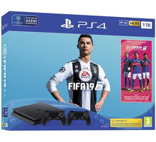 PlayStation 4 Slim, 1TB, černá + FIFA 19 + DualShock 4 v2, černý_164077122