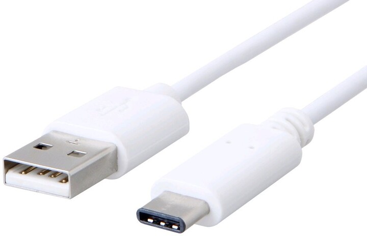 C-TECH kabel USB-A - USB-C, USB 2.0, 2m, bílá_1464730654