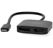 Nedis adaptér USB-C - Displayport/HDMI, 0.2m, černá CCGB64385BK02
