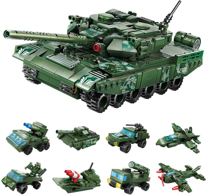 Stavebnice Qman - War-Spirit Wheeled Tank (42301), sada 8v1_659807950