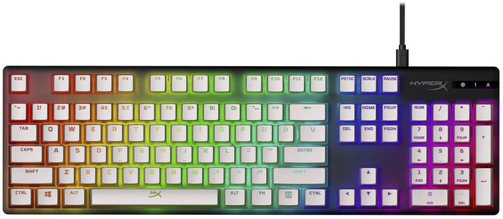 HyperX vyměnitelné klávesy Pudding PBT, 104 kláves, bílé, US_1854412048
