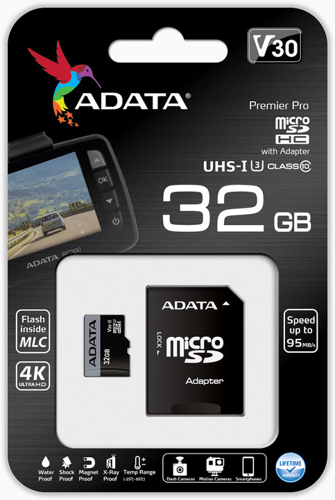 ADATA Micro SDHC Premier Pro 32GB 95MB/s UHS-I U3 + SD adaptér_817522537