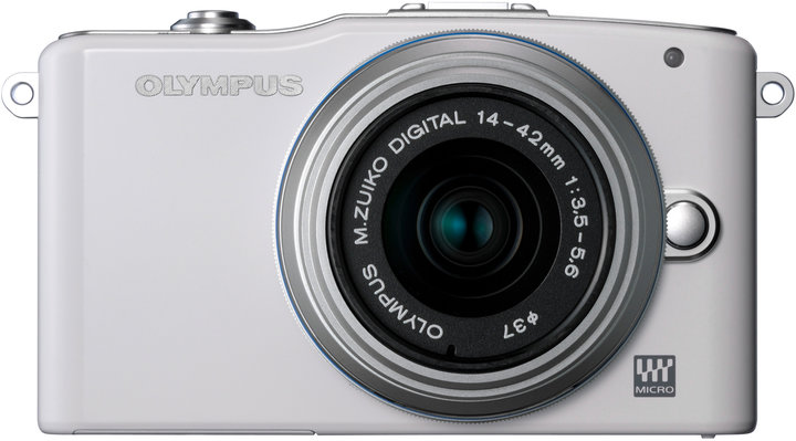 Olympus E-PM1, 14-42mm, 40-150mm, bílá/stříbrná_1055215872