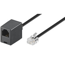 PremiumCord kabel prodlužovací telefonní rovný 6P4C plug - 6P4C jack 6m, černá_368313447