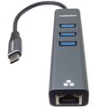 PremiumCord Adapter USB-C na Gigabit 10/100/1000Mbps + 3x USB3.0 konektor_219320067