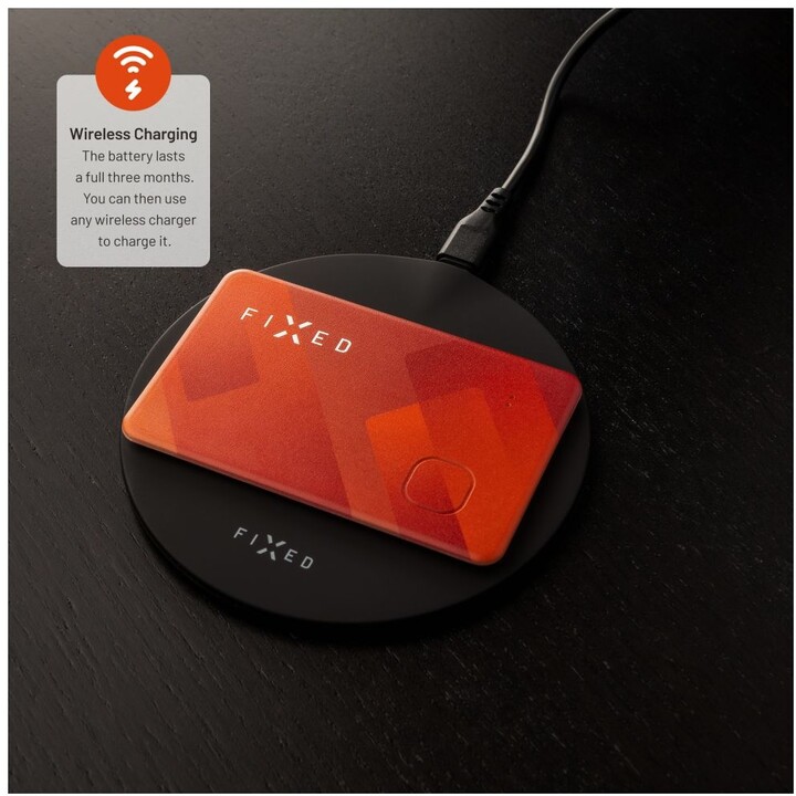 FIXED Smart tracker Tag Card s podporou Find My, bezdrátové nabíjení, červená_477861065