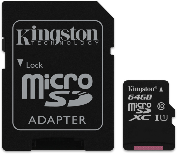 Kingston Micro SDXC 64GB Class 10 + adaptér_712965263