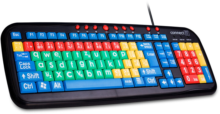 CONNECT IT Kontrastní barevná klávesnice pro děti, USB_1439162942