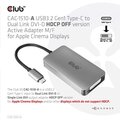 Club3D adaptér USB-C 3.2 Gen1 - DVI-D (Dual Link), M/F, aktivní, HDCP OFF, 24.5cm, stříbrná_92417781