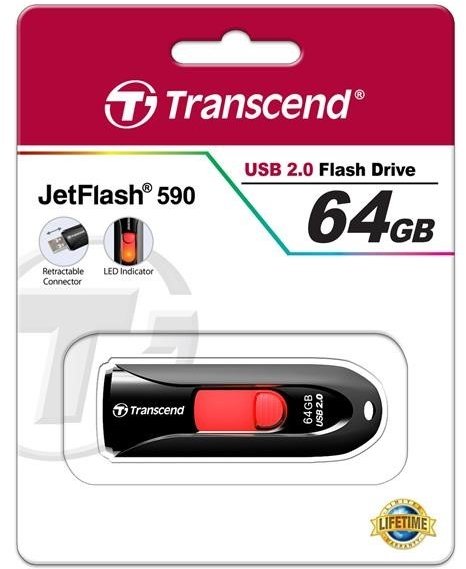 Transcend JetFlash 590 64GB, černá_1026453733